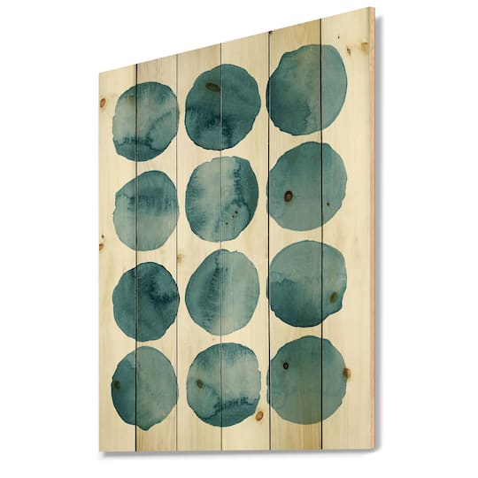 Designart - Aquamarine Circles Blue Geometric Elements